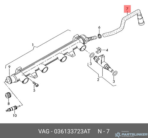 Furtun benzina Volkswagen Golf 6 (5K) Hatchback 2010 1.4 16V OEM 036133723AT