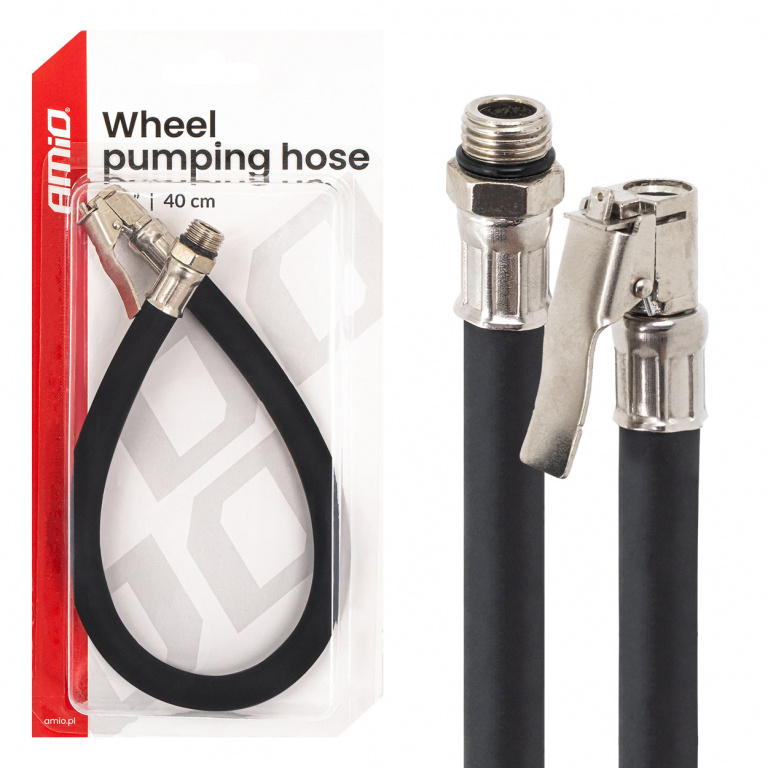 Furtun De Umflare Pompa / Compresor Amio 40cm 1/4&quot; 04503