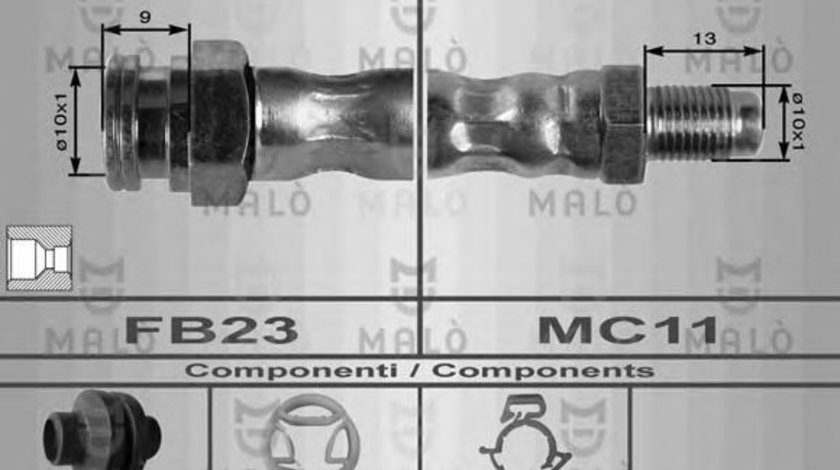 Furtun frana ALFA ROMEO 145 (930) (1994 - 2001) MALO 8553 piesa NOUA