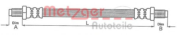 Furtun frana ALFA ROMEO GIULIETTA (116) (1977 - 1985) METZGER 4118376 piesa NOUA