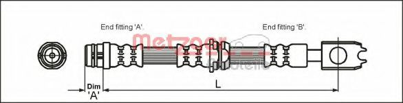 Furtun frana AUDI A2 (8Z0) (2000 - 2005) METZGER 4116205 piesa NOUA