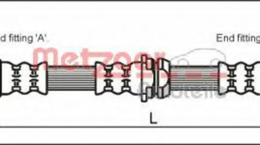 Furtun frana AUDI A2 (8Z0) (2000 - 2005) METZGER 4116205 piesa NOUA