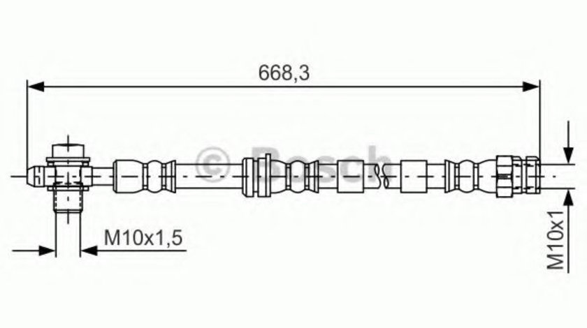 Furtun frana AUDI A3 Cabriolet (8V7) (2013 - 2016) BOSCH 1 987 481 693 piesa NOUA