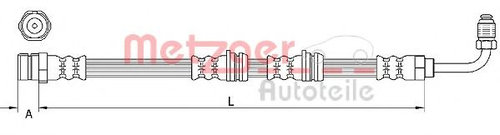 Furtun frana AUDI A3 Sportback (8PA) (2004 - 2013) METZGER 4111087 piesa NOUA