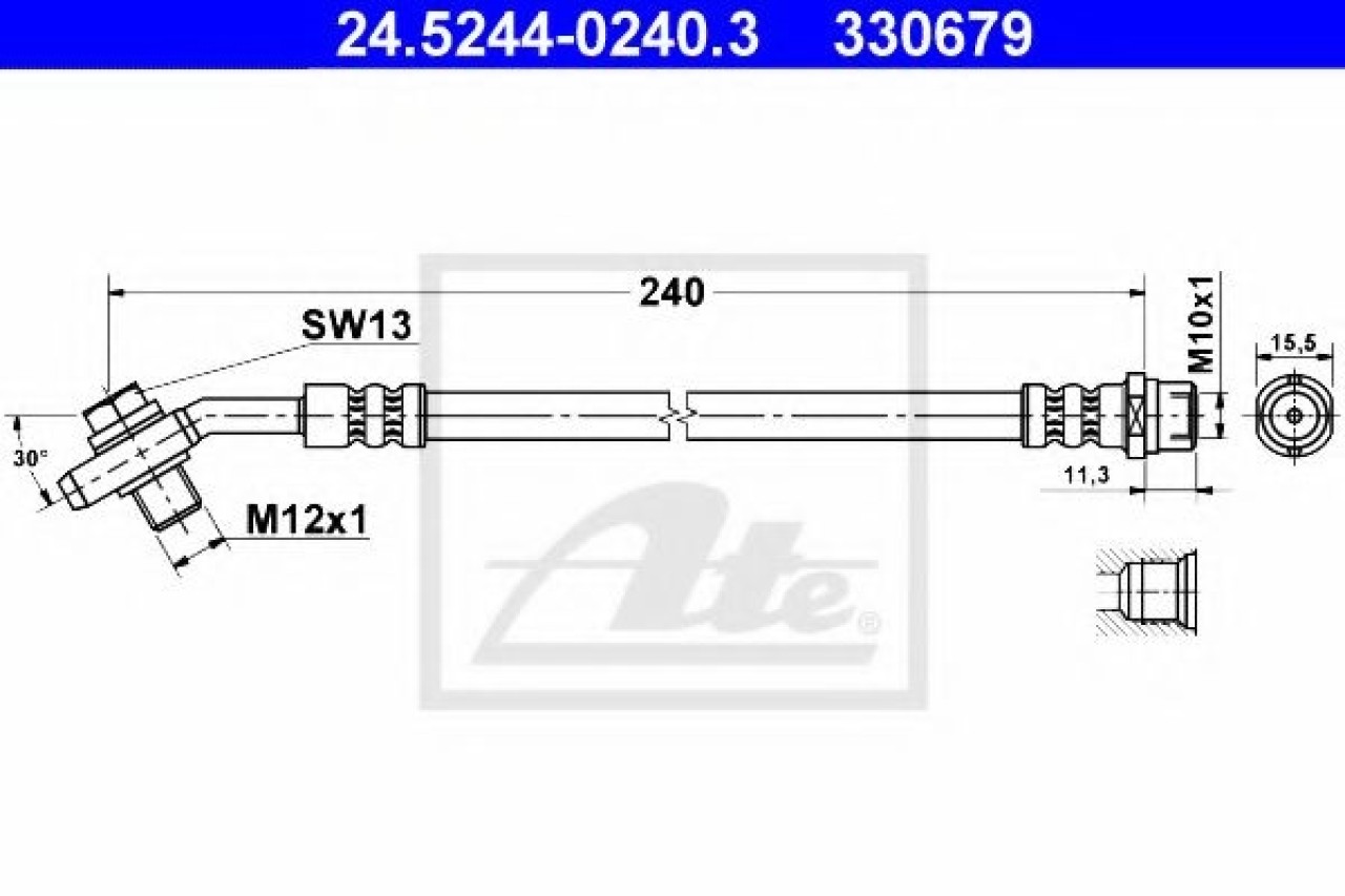 Furtun frana AUDI A4 (8D2, B5) (1994 - 2001) ATE 24.5244-0240.3 piesa NOUA