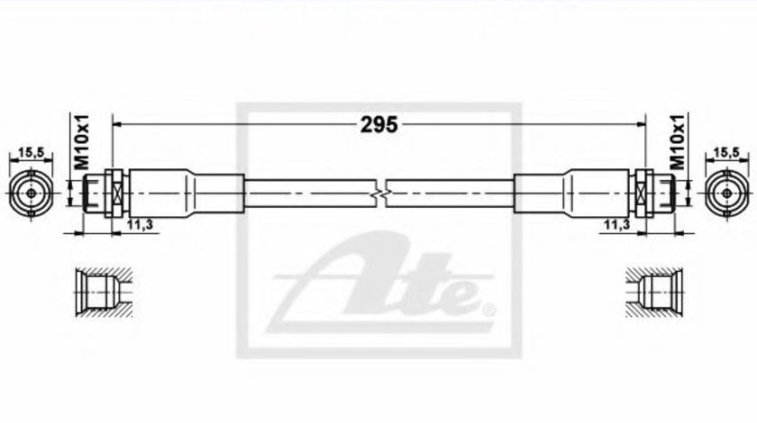 Furtun frana AUDI A4 (8D2, B5) (1994 - 2001) ATE 83.7813-0295.3 piesa NOUA