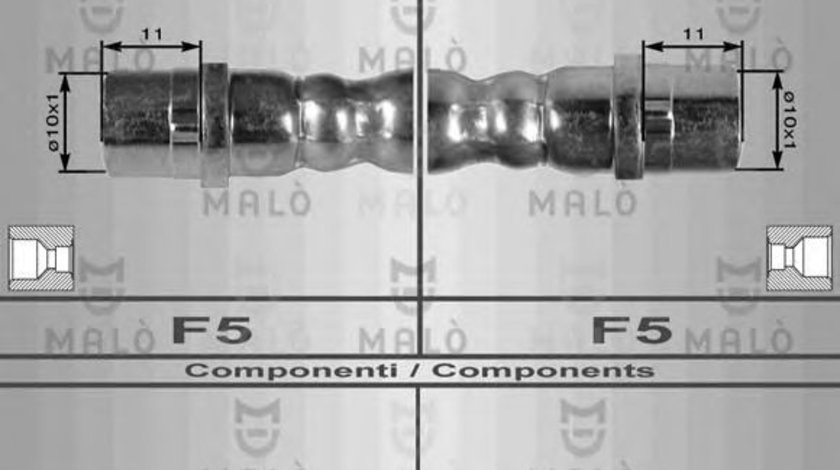 Furtun frana AUDI A4 (8D2, B5) (1994 - 2001) MALO 8061 piesa NOUA