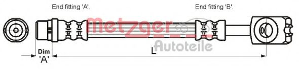 Furtun frana AUDI A4 (8D2, B5) (1994 - 2001) METZGER 4116214 piesa NOUA