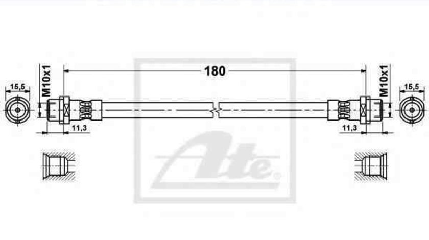 Furtun frana AUDI A4 (8D2, B5) ATE 83.7812-0180.3