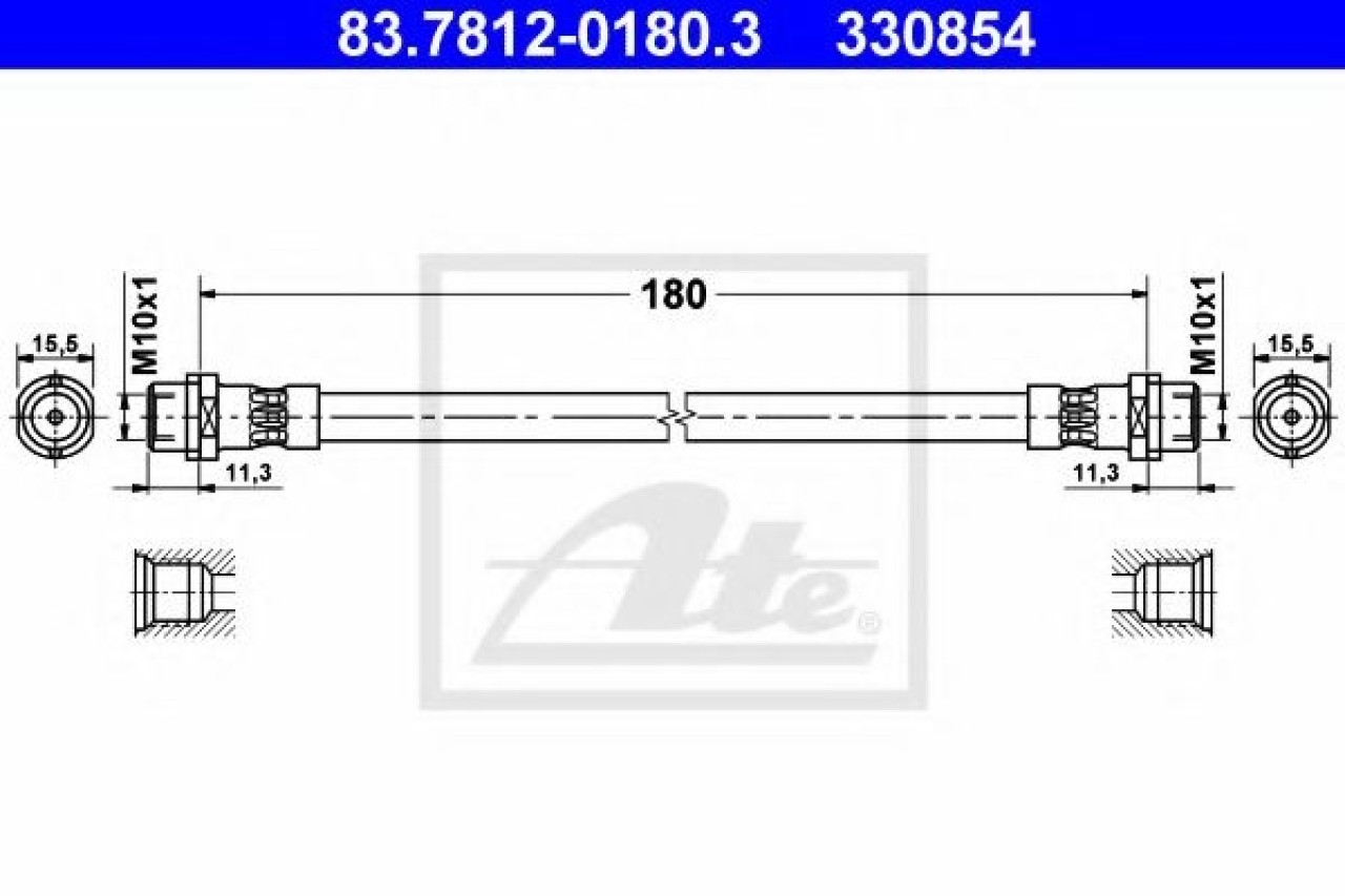 Furtun frana AUDI A4 Avant (8D5, B5) (1994 - 2001) ATE 83.7812-0180.3 piesa NOUA