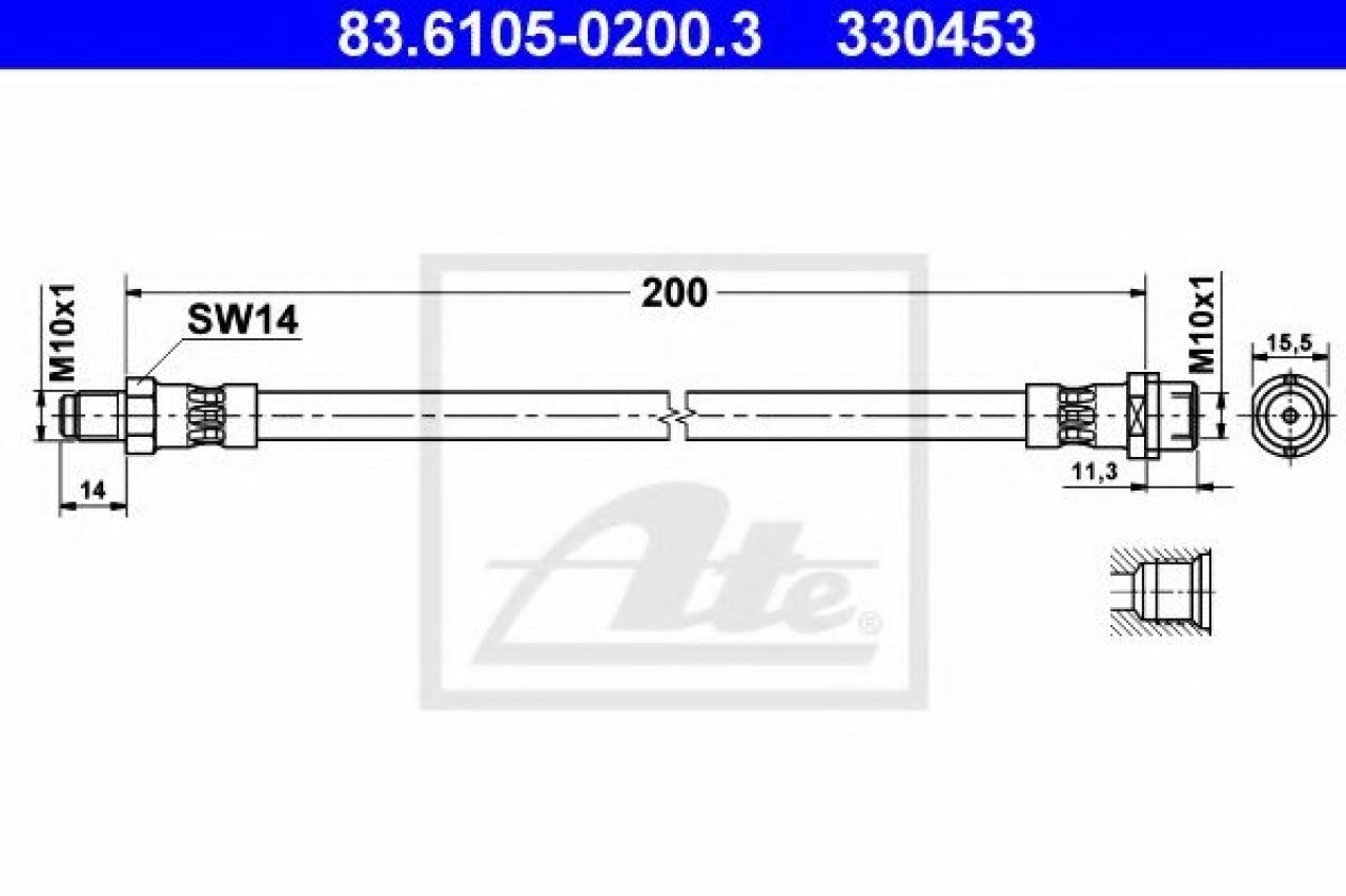 Furtun frana AUDI A4 Avant (8D5, B5) (1994 - 2001) ATE 83.6105-0200.3 piesa NOUA