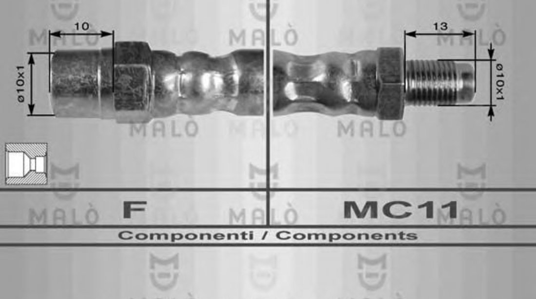 Furtun frana AUDI A6 (4A, C4) (1994 - 1997) MALO 8906 piesa NOUA