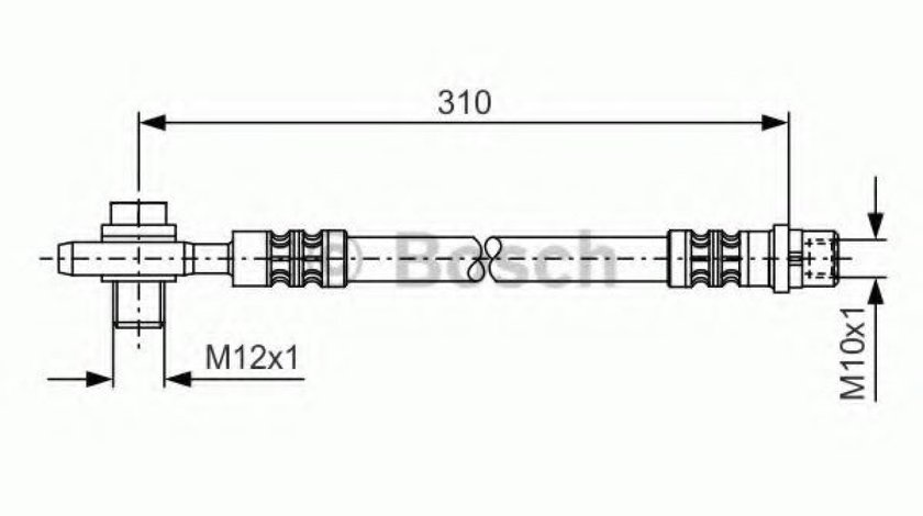 Furtun frana AUDI A6 (4B2, C5) (1997 - 2005) BOSCH 1 987 476 308 piesa NOUA