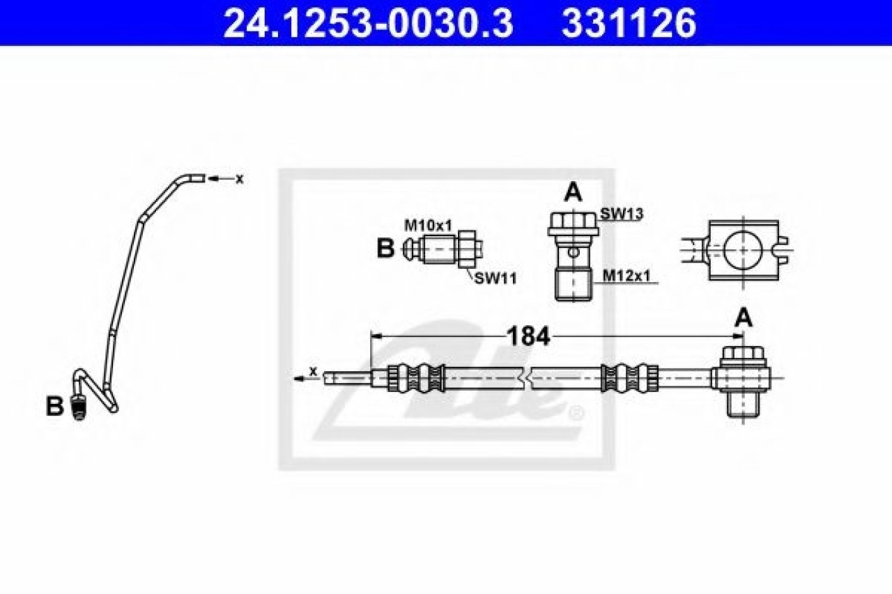 Furtun frana AUDI A6 Avant (4B5, C5) (1997 - 2005) ATE 24.1253-0030.3 piesa NOUA