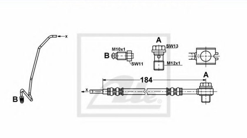 Furtun frana AUDI A6 Avant (4B5, C5) (1997 - 2005) ATE 24.1253-0030.3 piesa NOUA