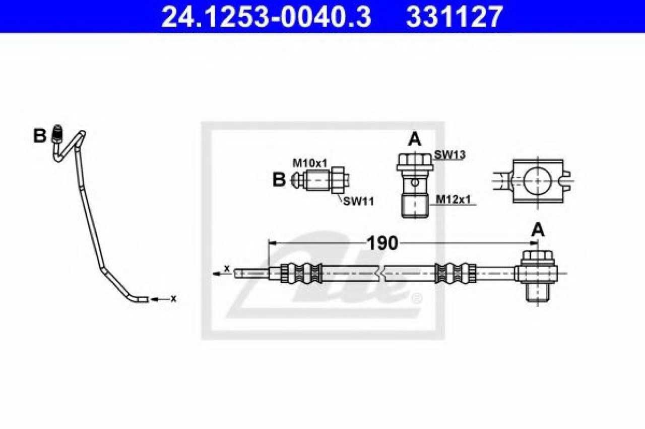 Furtun frana AUDI A6 Avant (4B5, C5) (1997 - 2005) ATE 24.1253-0040.3 piesa NOUA
