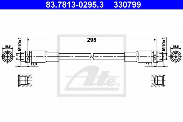 Furtun frana AUDI A6 Avant (4B5, C5) (1997 - 2005) ATE 83.7813-0295.3 piesa NOUA