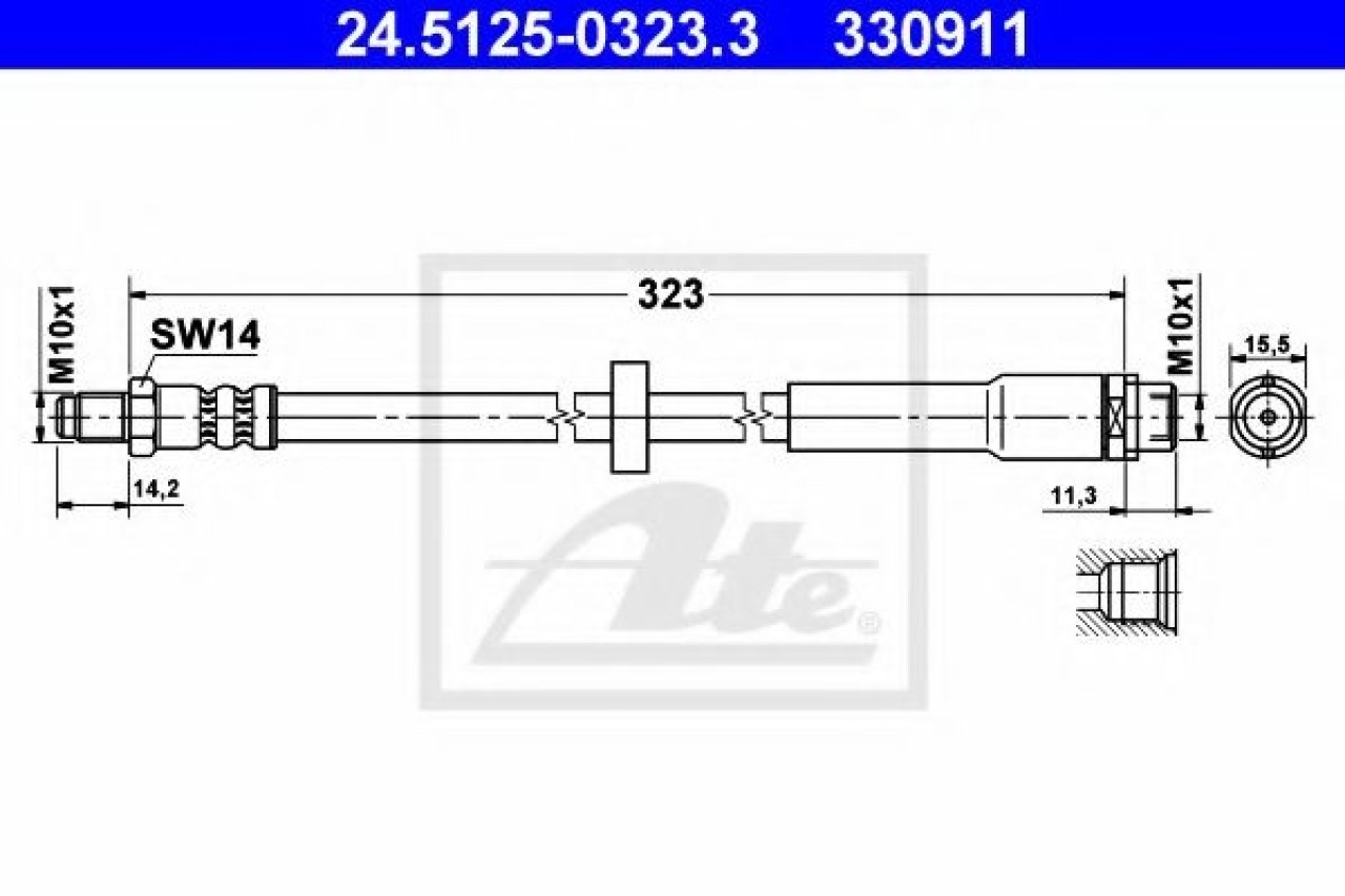Furtun frana AUDI A6 Avant (4F5, C6) (2005 - 2011) ATE 24.5125-0323.3 piesa NOUA
