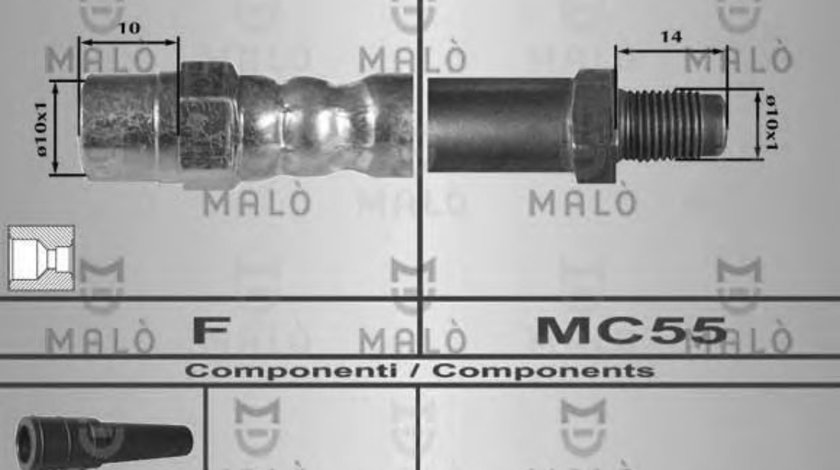 Furtun frana AUDI A8 (4D2, 4D8) (1994 - 2002) MALO 80317 piesa NOUA