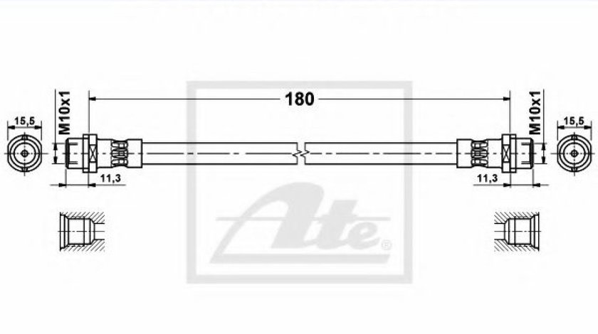 Furtun frana AUDI A8 (4E) (2002 - 2010) ATE 83.7812-0180.3 piesa NOUA