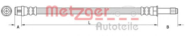 Furtun frana AUDI Q5 (8R) (2008 - 2016) METZGER 4111090 piesa NOUA