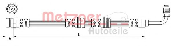 Furtun frana AUDI TT (8J3) (2006 - 2014) METZGER 4111087 piesa NOUA