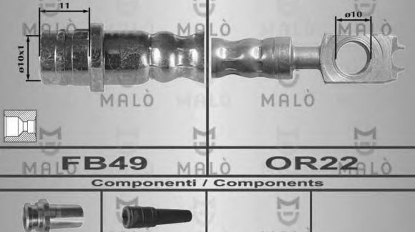 Furtun frana AUDI TT (8N3) (1998 - 2006) MALO 80275 piesa NOUA