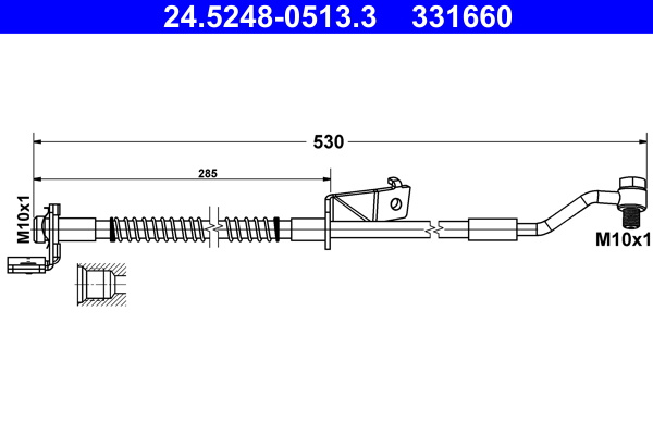 Furtun frana Axa fata dreapta (24524805133 ATE) HYUNDAI
