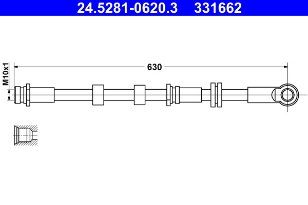 Furtun frana Axa fata dreapta (24528106203 ATE) MITSUBISHI