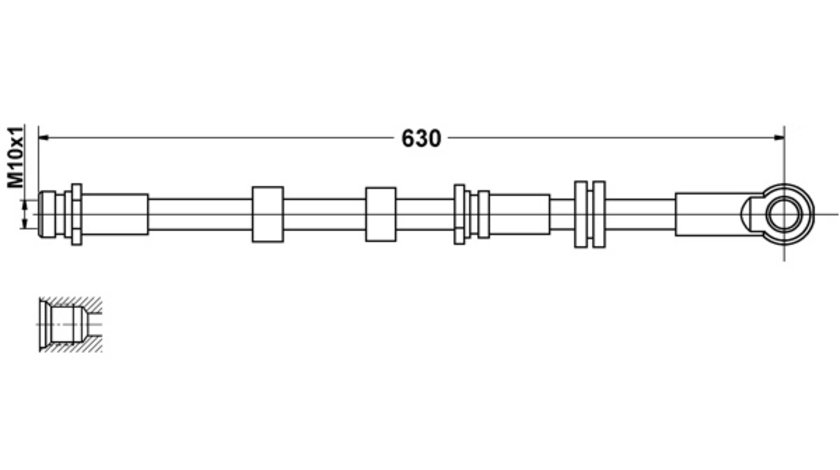 Furtun frana Axa fata dreapta (24528106203 ATE) MITSUBISHI