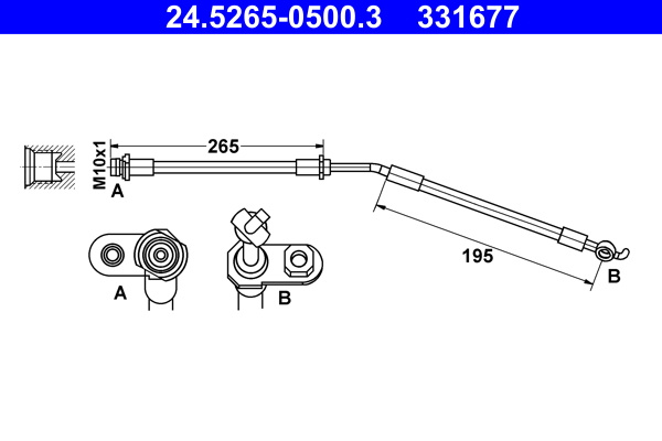 Furtun frana Axa fata stanga (24526505003 ATE) TOYOTA
