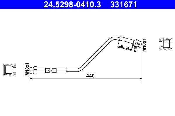 Furtun frana Axa spate dreapta (24529804103 ATE) HYUNDAI,KIA