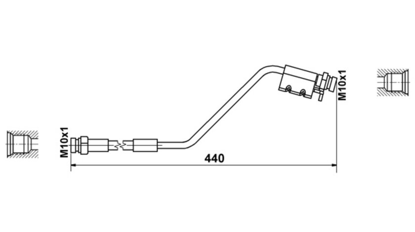 Furtun frana Axa spate dreapta (24529804103 ATE) HYUNDAI,KIA