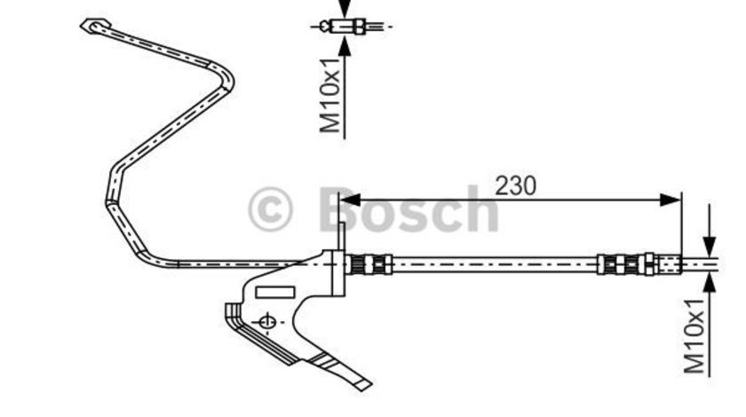 Furtun frana Axa spate stanga (1987481161 BOSCH) CHEVROLET,OPEL,VAUXHALL