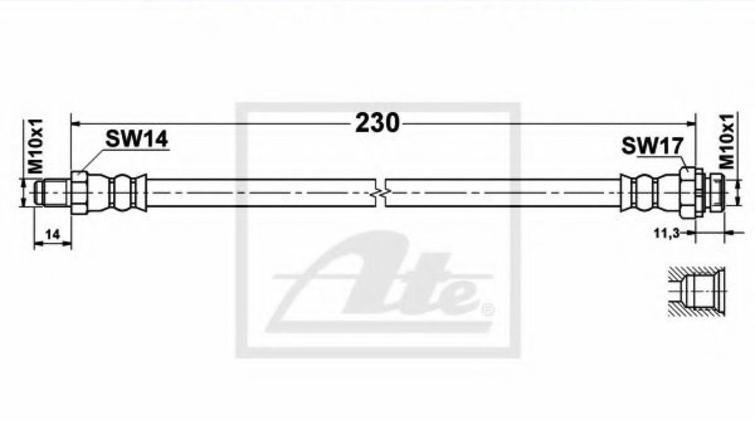 Furtun frana BMW Seria 1 Cabriolet (E88) (2008 - 2013) ATE 24.5125-0230.3 piesa NOUA