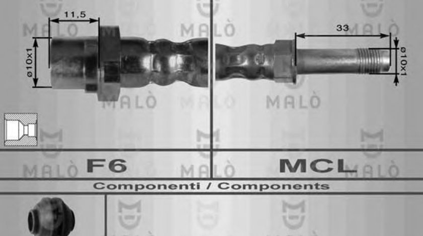 Furtun frana BMW Seria 3 Compact (E46) (2001 - 2005) MALO 8910 piesa NOUA