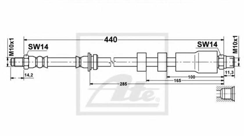 Furtun frana BMW Seria 3 Cupe (E92) (2006 - 2013) ATE 24.5113-0440.3 piesa NOUA