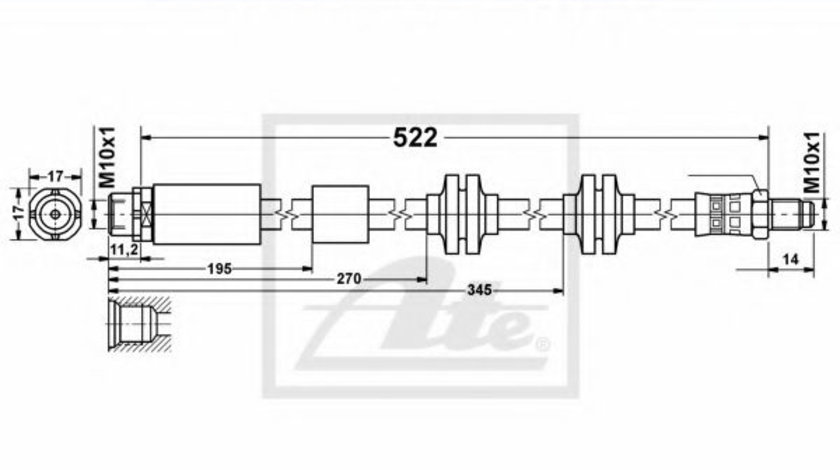 Furtun frana BMW Seria 3 (E90) (2005 - 2011) ATE 24.5174-0526.3 piesa NOUA