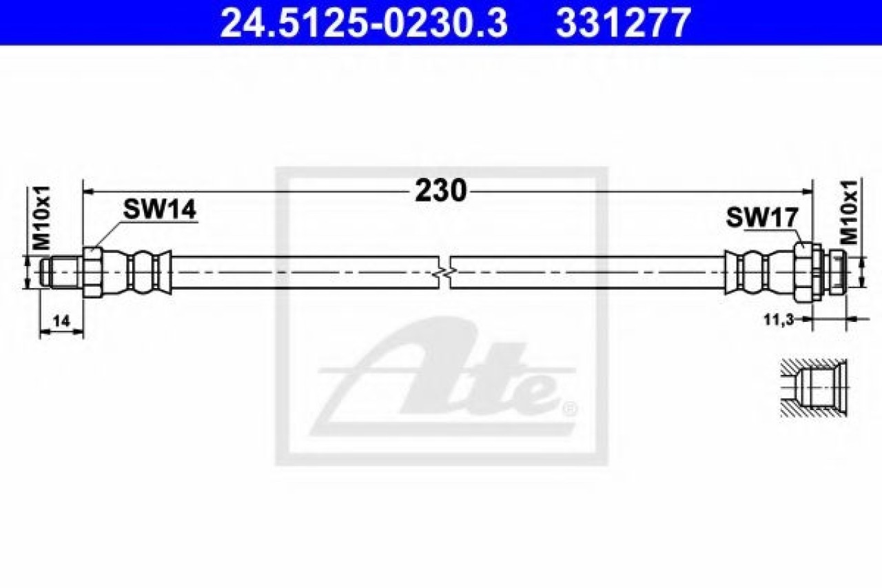 Furtun frana BMW Seria 3 (E90) (2005 - 2011) ATE 24.5125-0230.3 piesa NOUA
