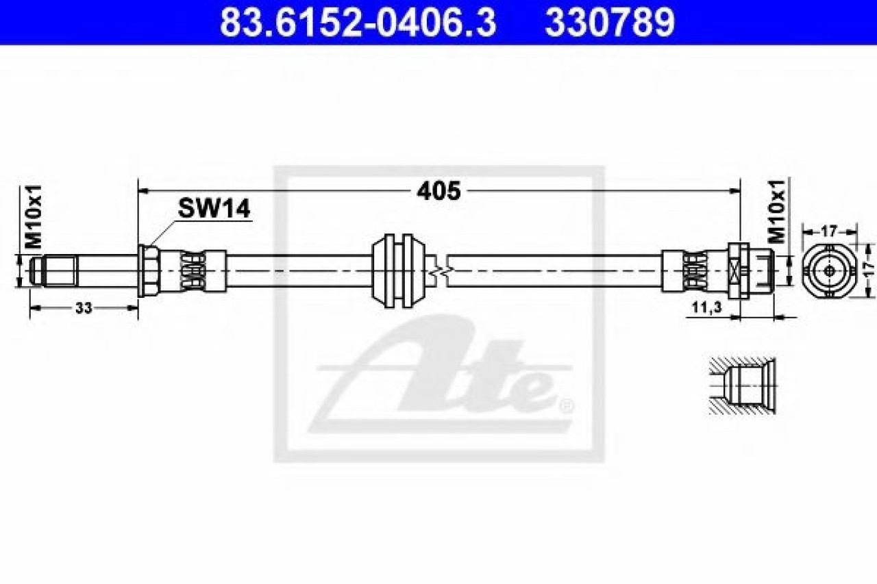 Furtun frana BMW Seria 3 Touring (E46) (1999 - 2005) ATE 83.6152-0406.3 piesa NOUA