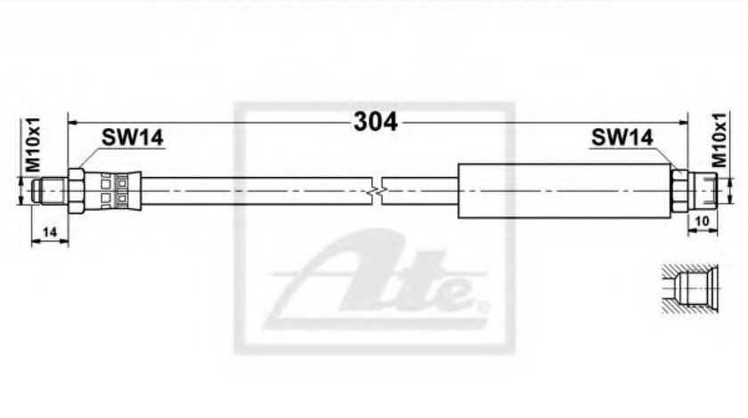 Furtun frana BMW Seria 5 (E60) (2003 - 2010) ATE 24.5102-0304.3 piesa NOUA