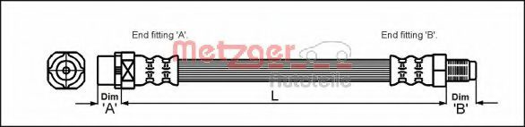 Furtun frana BMW Seria 5 Touring (E39) (1997 - 2004) METZGER 4110052 piesa NOUA