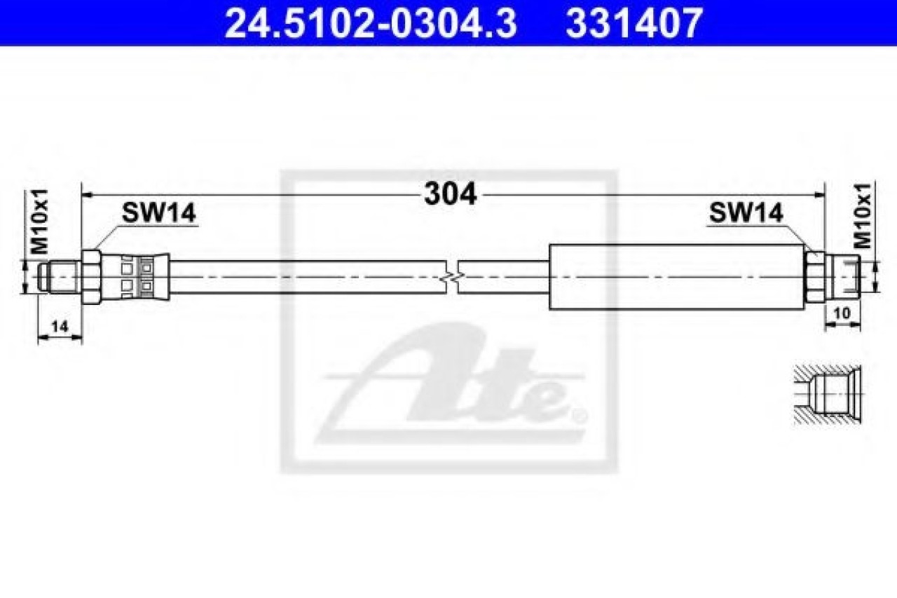 Furtun frana BMW Seria 6 (E63) (2004 - 2010) ATE 24.5102-0304.3 piesa NOUA