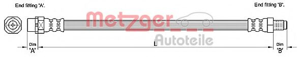 Furtun frana BMW Seria 6 (E63) (2004 - 2010) METZGER 4110271 piesa NOUA