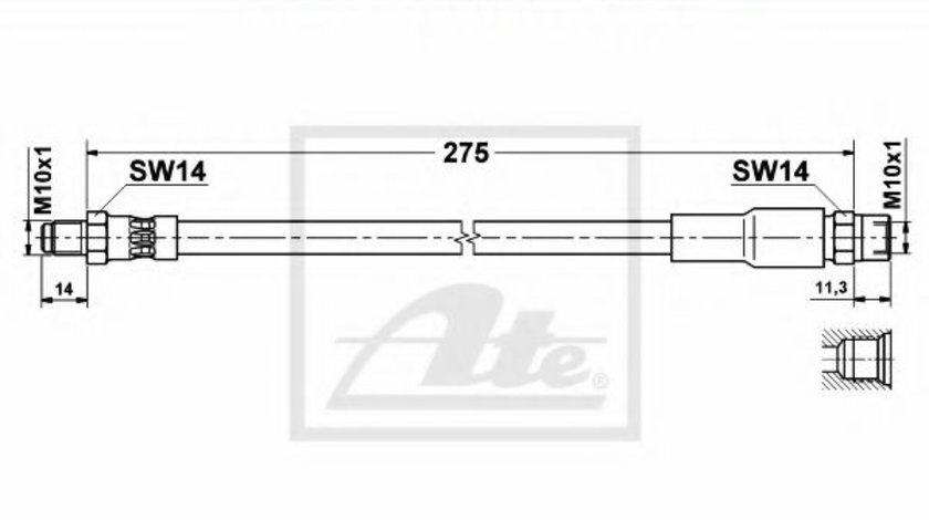 Furtun frana BMW Seria 7 (E38) (1994 - 2001) ATE 83.6124-0275.3 piesa NOUA