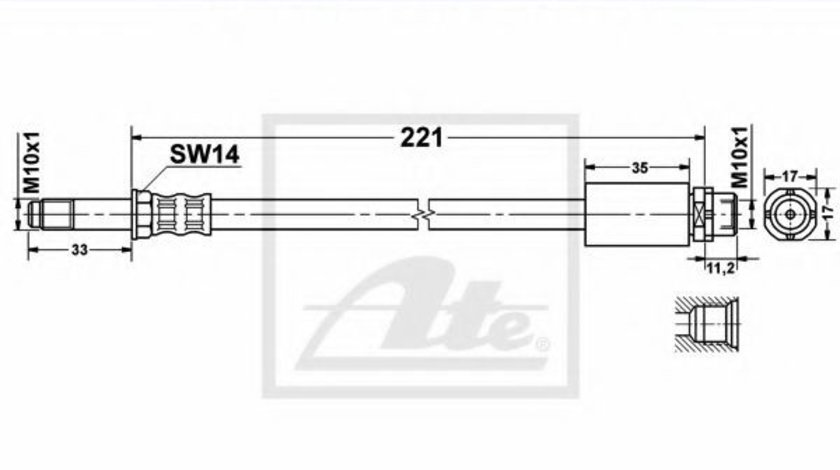 Furtun frana BMW X1 (E84) (2009 - 2015) ATE 24.5137-0221.3 piesa NOUA