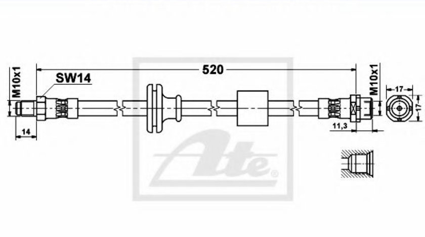 Furtun frana BMW X3 (E83) (2004 - 2011) ATE 83.7751-0520.3 piesa NOUA