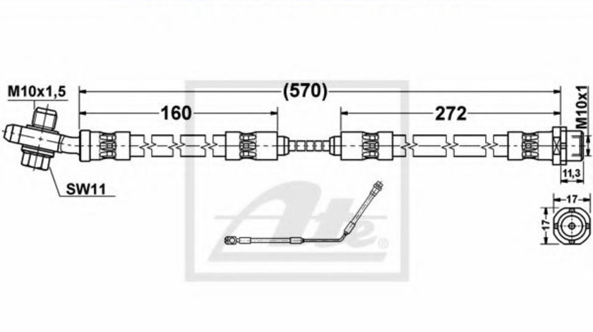 Furtun frana BMW X5 (E53) (2000 - 2006) ATE 24.5157-0273.3 piesa NOUA