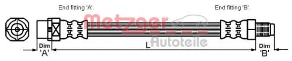 Furtun frana BMW X5 (E53) (2000 - 2006) METZGER 4114071 piesa NOUA