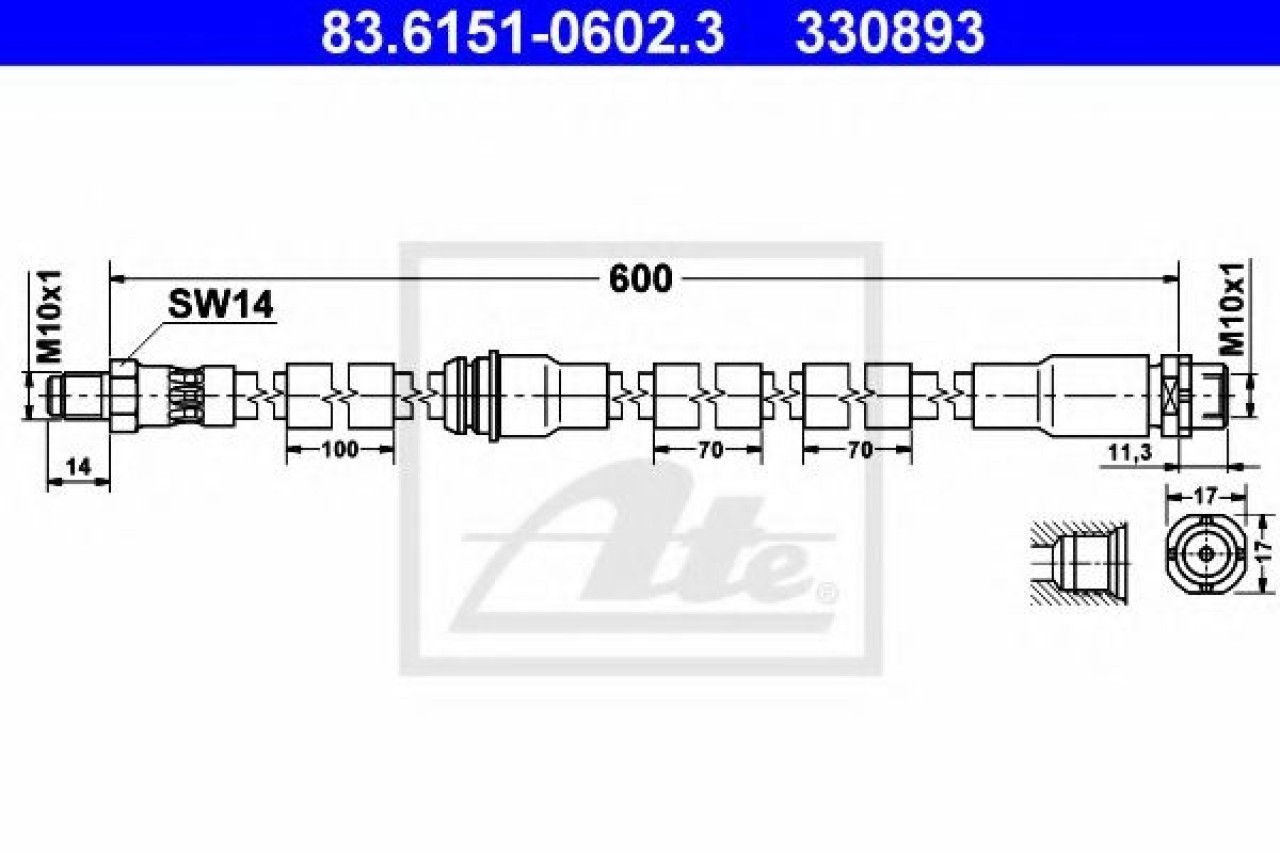 Furtun frana BMW X5 (E70) (2007 - 2013) ATE 83.6151-0602.3 piesa NOUA